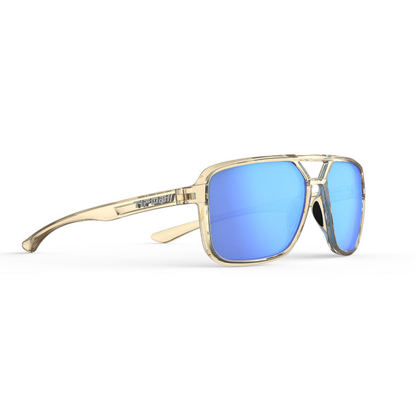 Tifosi Salto Sunglasses Golden Ray with Sky Blue Mirror Lens
