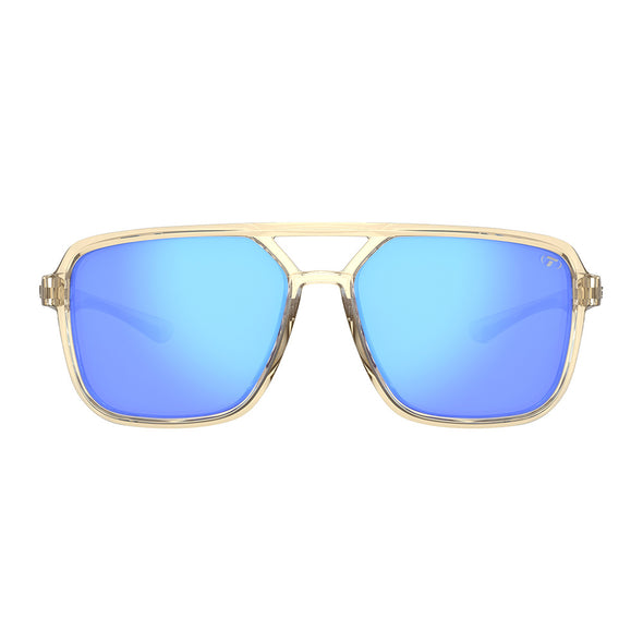 Tifosi Salto Sunglasses Golden Ray with Sky Blue Mirror Lens
