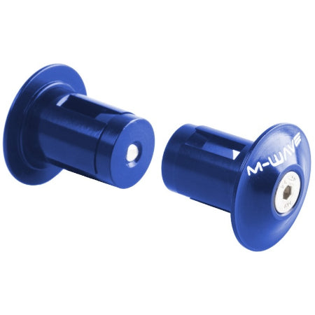 M-Wave Alloy Bar End Plugs Blue - Thumbnail